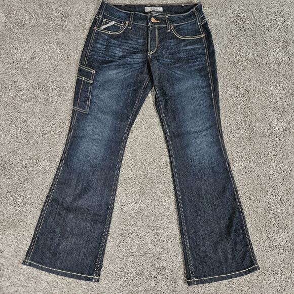 Ariat Denim - Ariat Rebar Jeans Womens 30S Blue Boot Cut DuraStretch Riveter Cowgirl Western